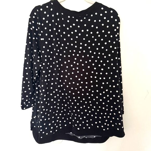 Susan Graver Color Block Liquid Knit Tunic 3/4 Sleeve Tulip Hem Blouse Sz 3X - Picture 2 of 9